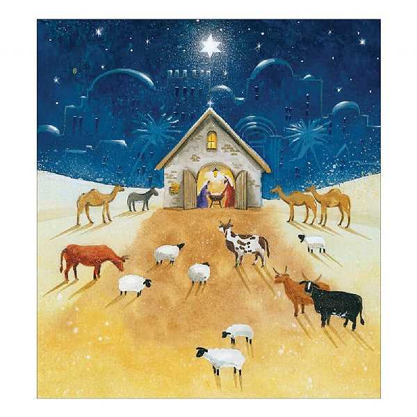 Pack of 5 -  Proceeds go to British Heart Foundation, Age UK, Marie Curie and Mind- coming to the manger