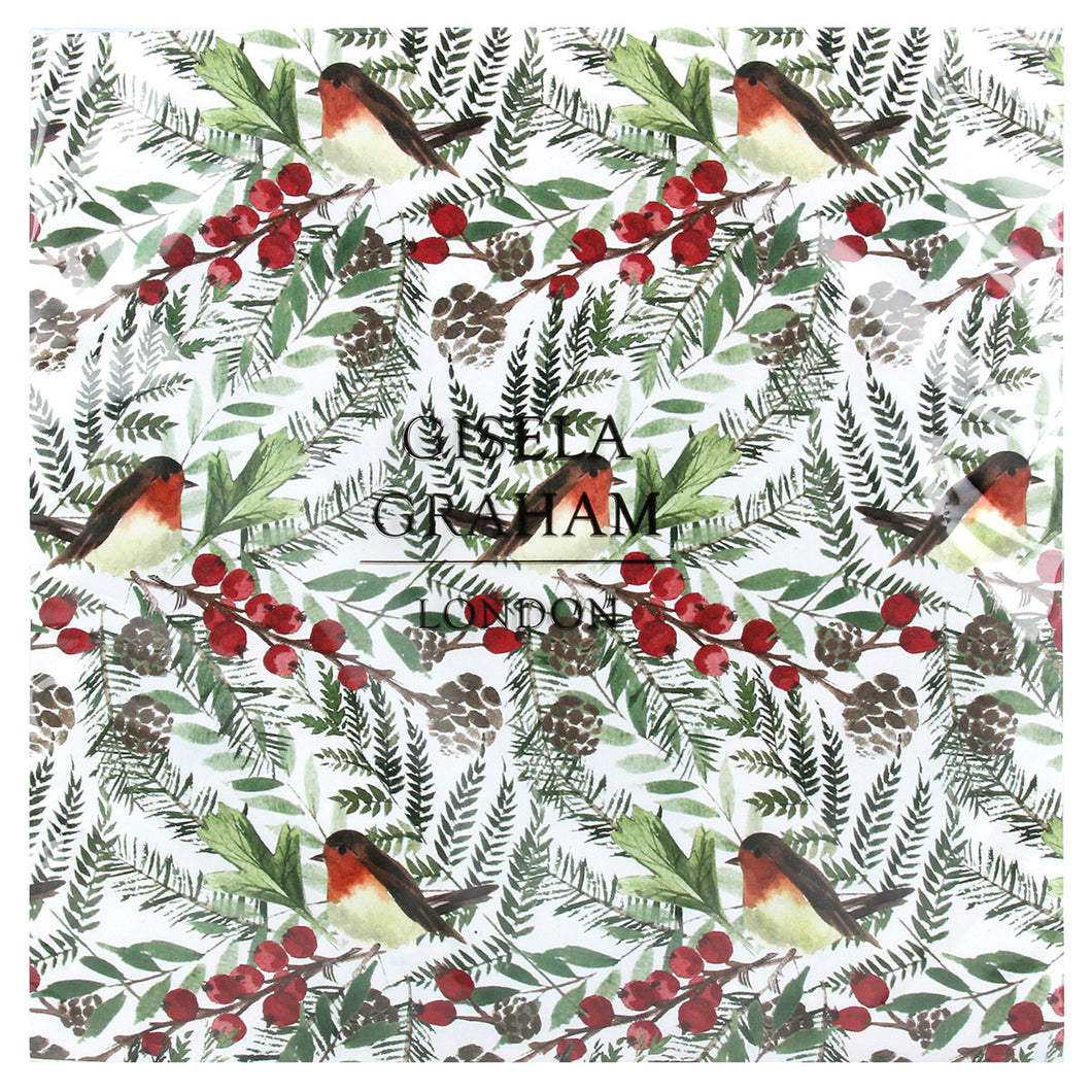 Robin Fir and Berry napkins by Gisela Graham