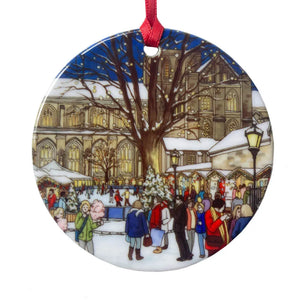 Ceramic Tree decoration - Winchester - with ribbon , by Jonathan Chapman, Winchester Artistl