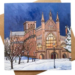 Winchester Cathedral Light-Christmas Card by local artist Jonathon Chapman