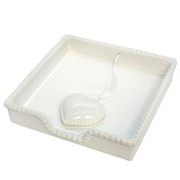 White china napkin holder - The Alresford Gift Shop