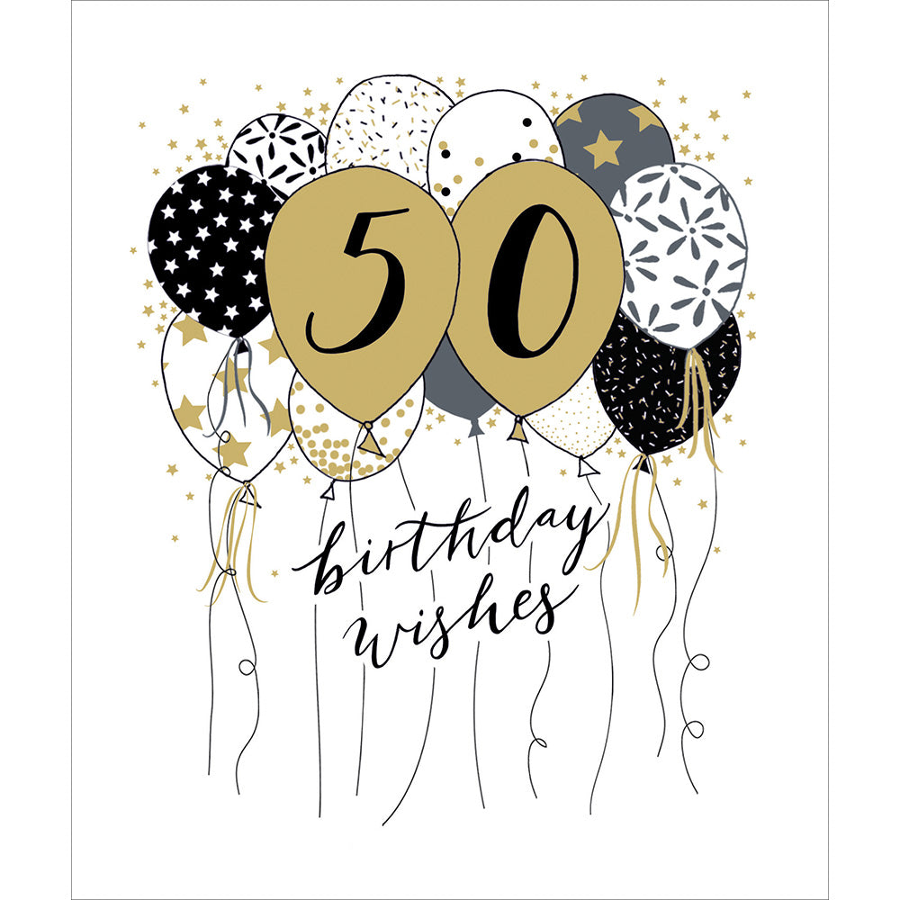 50 birthday wishes greeting card