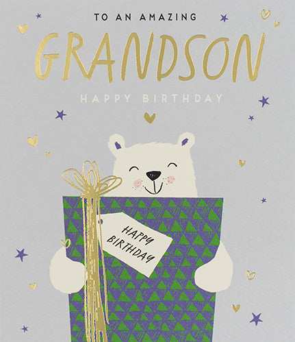 Amazing grandson birthday card