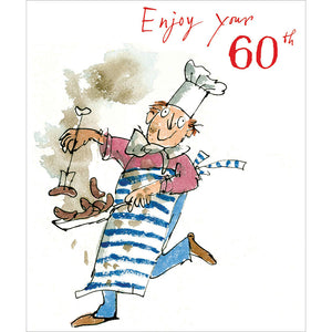 Enjoy your 60th , Quentin Blake greeting card
