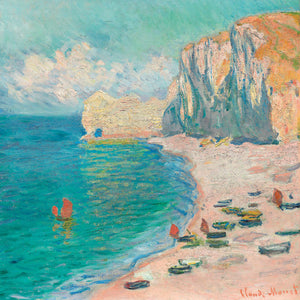 Etretat: The Beach and the Falaise d'Amont by Claude Monet
