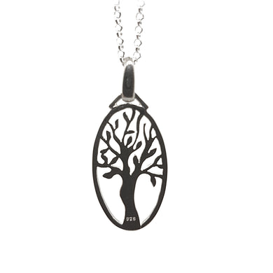 Sterling silver oval tree of life - The Alresford Gift Shop