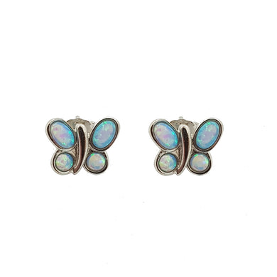 Opalite butterfly sterling silver studs - The Alresford Gift Shop