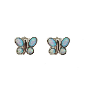 Opalite butterfly sterling silver studs - The Alresford Gift Shop