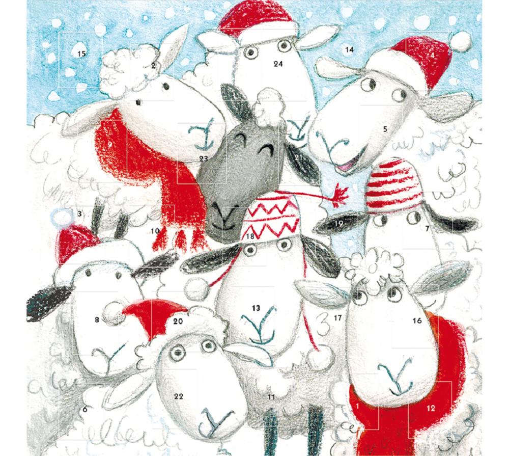 Festive sheep advent calendar